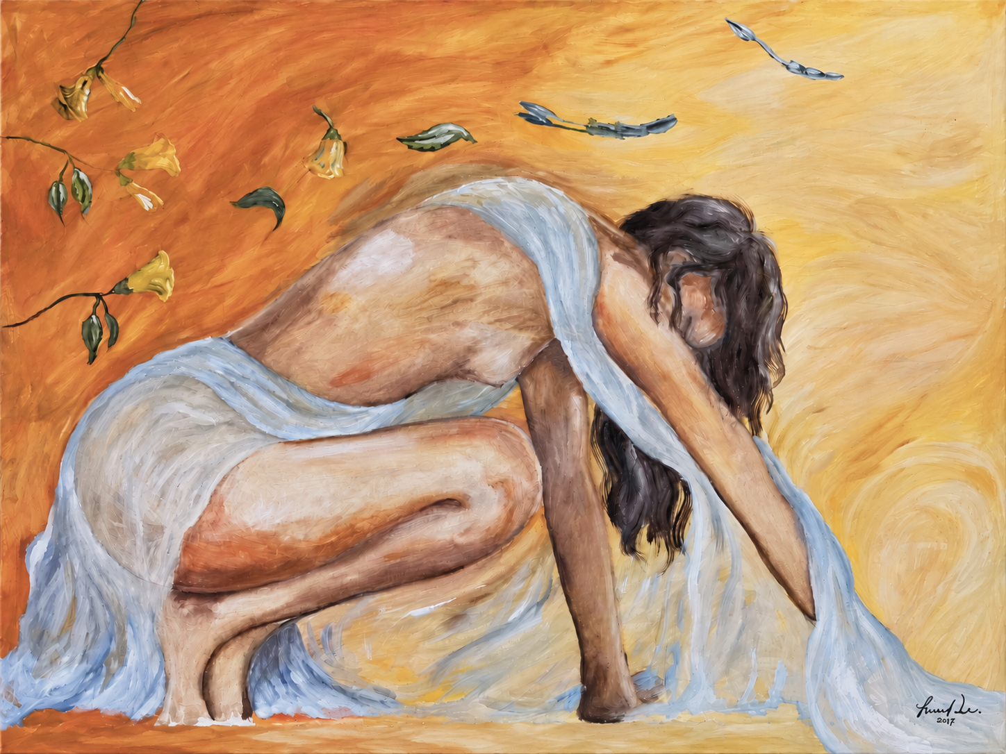 El paso del pájaro toh · Óleo sobre lienzo por Iravis Pech
