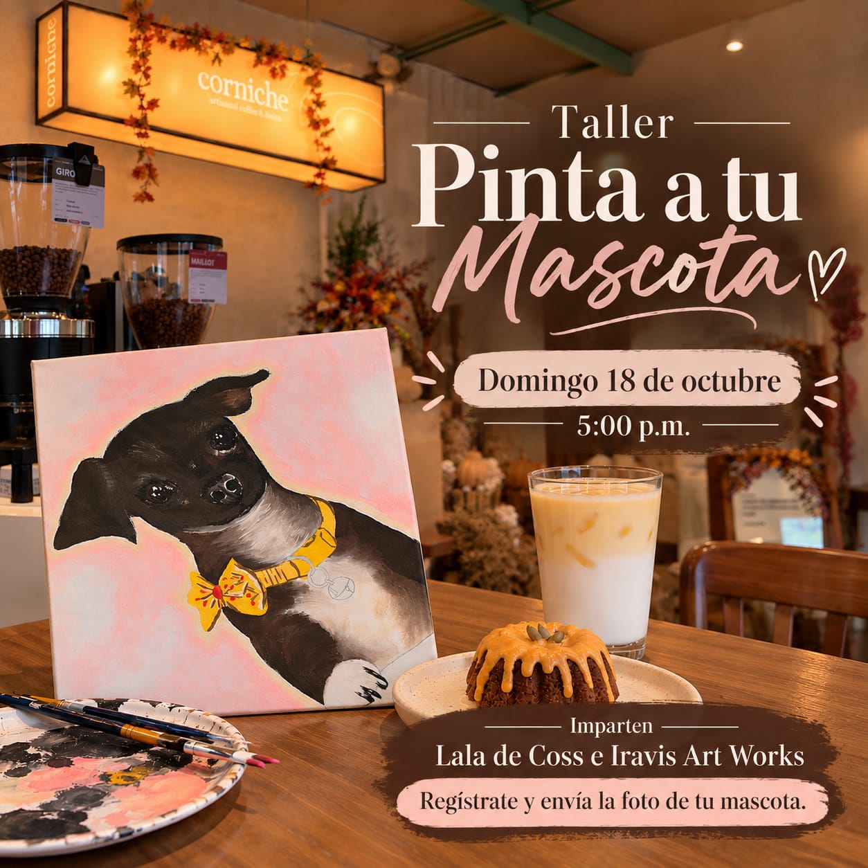 Cartel del taller Pinta a tu Mascota